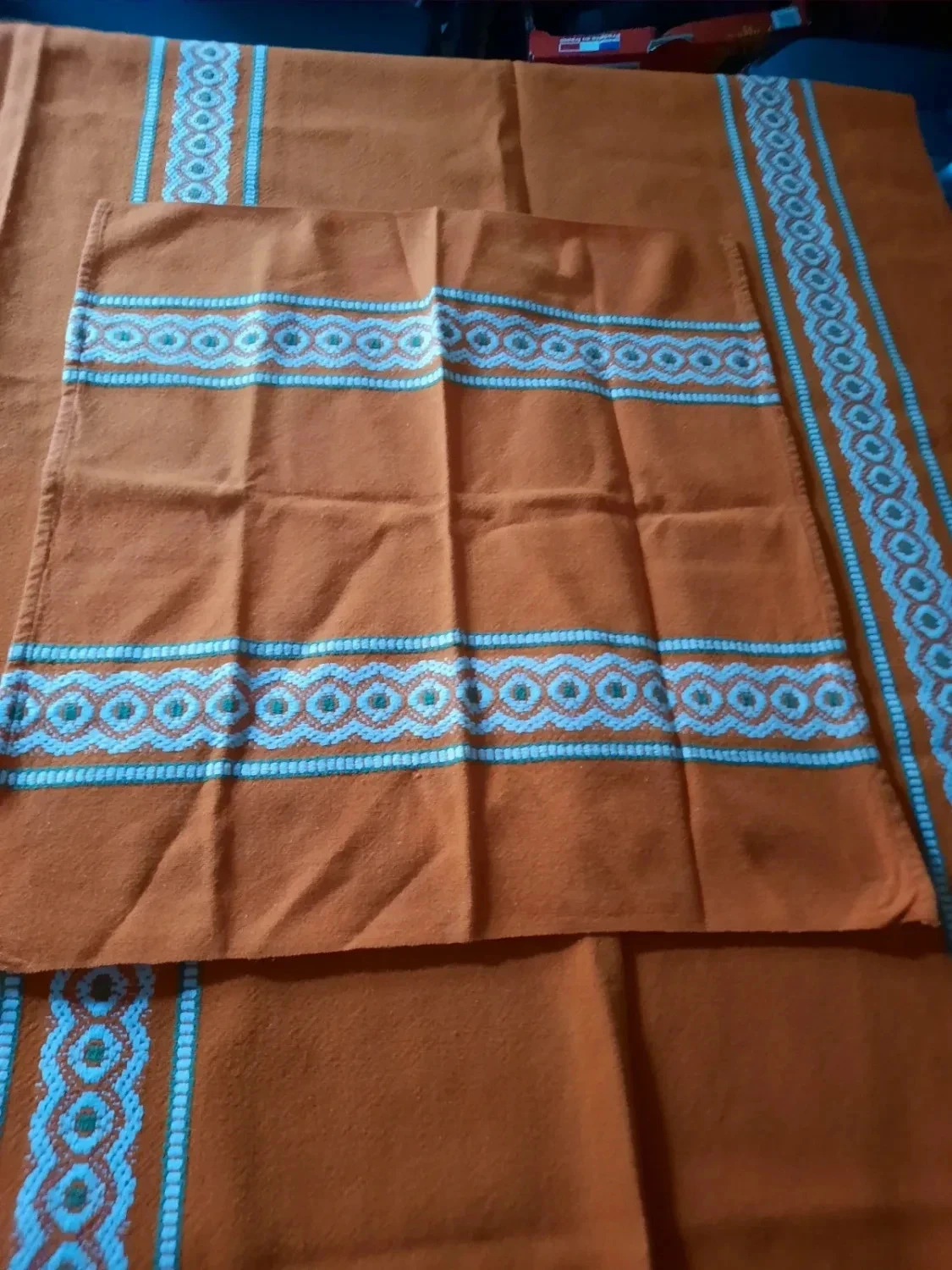 🎚Vintage square cotton embroidered tablecloth and its 6 napkins. – photo 5